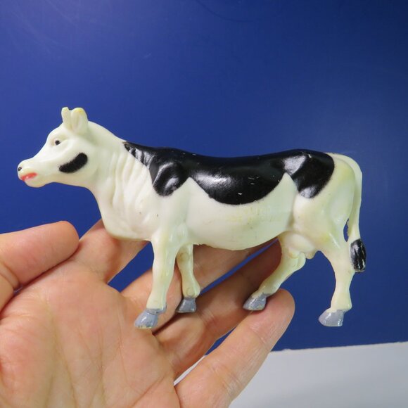 Vintage Cow Bull Original NYLINT hard plastic toy Farmhouse figure - Picture 1 of 13